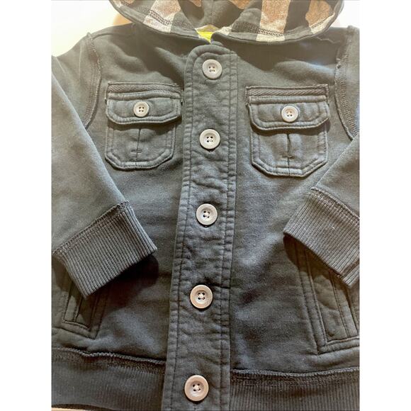 Cherokee Black Hooded Sweatshirt Jacket Size 24 Months - Picture 2 of 16